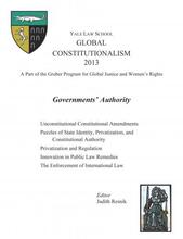 Cover of Global Constitutionalism 2013: Governments' Authority book